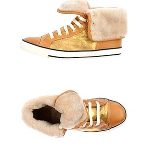 Tory Burch Women Gold Sneakers